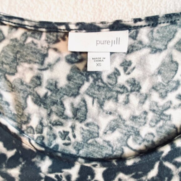 Pure Jill grey and white cotton blend dress Womens Extra Small comfort casual - Picture 4 of 10